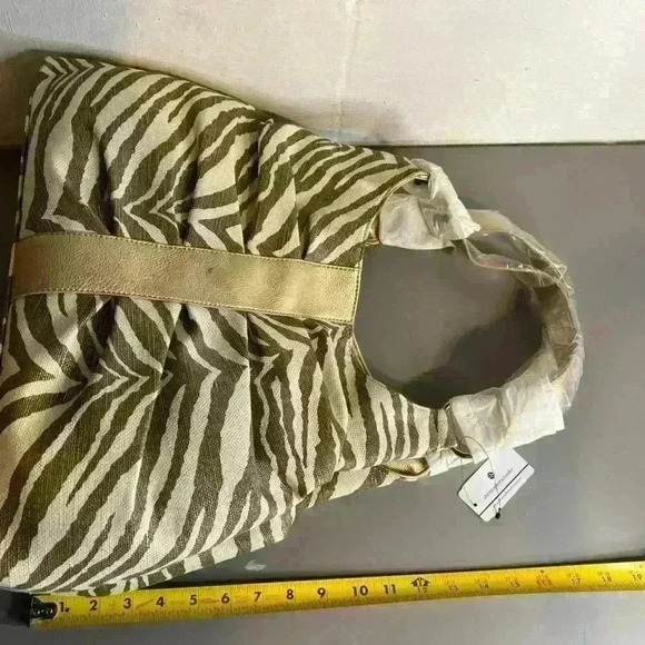 Christopher & Banks Large Purse Handbag Metallic Stripe Zebra Print NWT - Picture 7 of 7
